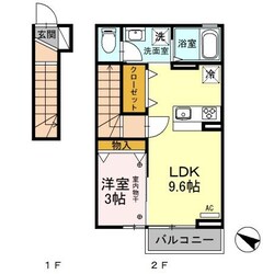 宇都宮駅 徒歩16分 2階の物件間取画像